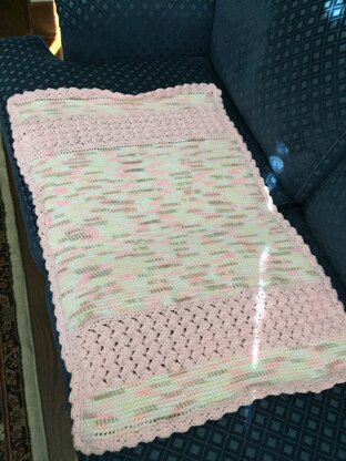 Tunisian and Regular Crochet Stitched Baby Blanket