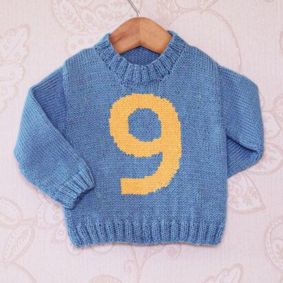 Intarsia - Number 9 Chart - Childrens Sweater