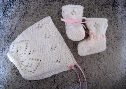 Little Angel Bonnet & Booties Set