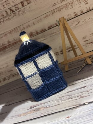 PDF Instant Download Tardis Inspired Knitting Pattern