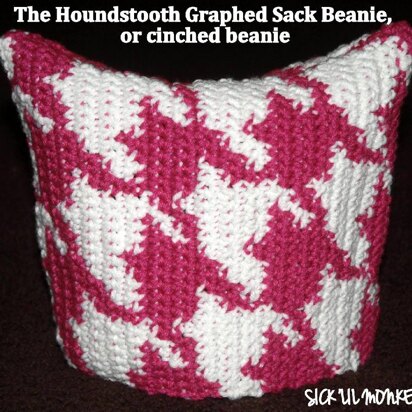 Sack Beanie - Houndstooth Print