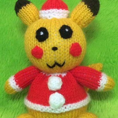 Christmas Pikachu - knitting pattern