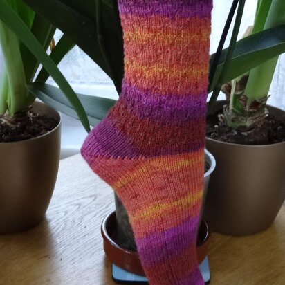 Southwestern Sunset - Toe up socks