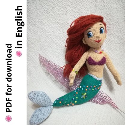 Toy knitting pattern, Knitting The Little Mermaid doll