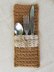 Faux Burlap and Lace Silverware Pocket