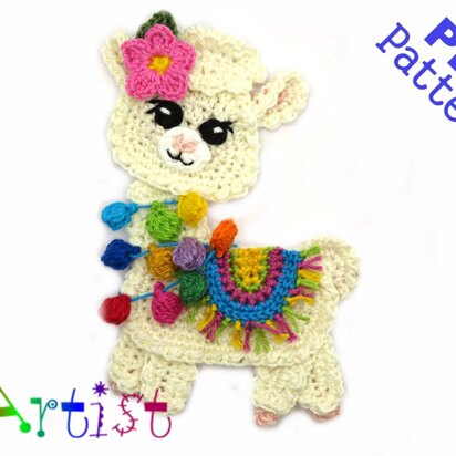 Llama Crochet Applique Pattern