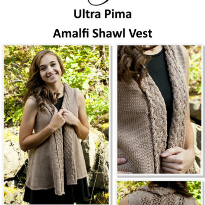 Amalfi Shawl Vest in Cascade Ultra Pima - DK275