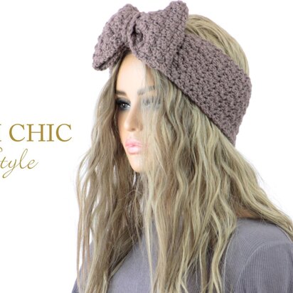 Cecilia Crochet Bow Headband #818