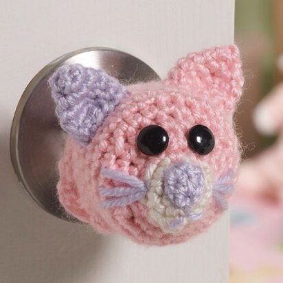 Kitty Doorknob Cozy in Red Heart Soft Solids - LW4180