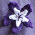 Periwinkle Flower Knitted Brooch