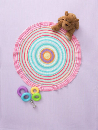 Round Ruffled Baby Afghan in Lion Brand Ice Cream - L60357 - Downloadable PDF