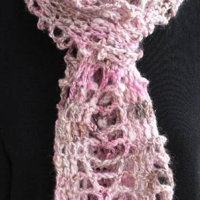 Diamond ladder crochet scarf