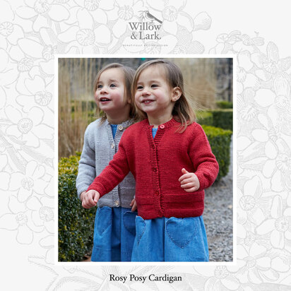 Rosy Posy Cardigan - Knitting Pattern for Girls in Willow & Lark Poetry - knitting pattern