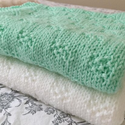 Moss Checks Baby Blanket - knitting pattern