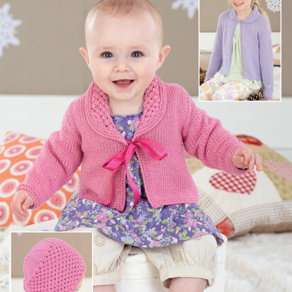 Bonnet and Cardigans in Sirdar Snuggly Baby Bamboo DK - 4472 - Downloadable PDF