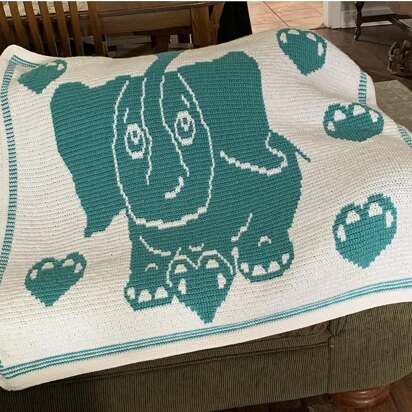 LovePrints Elephant Blanket