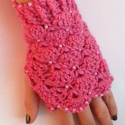 Beaded Crochet Mittens