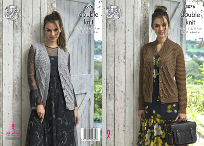 Cardigan & Waistcoat in King Cole Merino Blend DK - 5076 - Leaflet