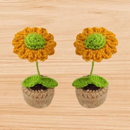 A crochet flower pot pattern