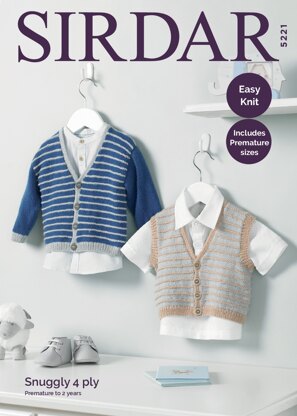Boy's Cardigan and Waistcoat in Sirdar Snuggly 4 Ply - 5221 - Downloadable PDF