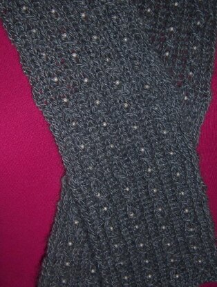 Charcoal Pearls cashmere scarf