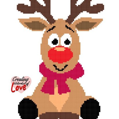 Reindeer Red Nose Stitch Graphgan