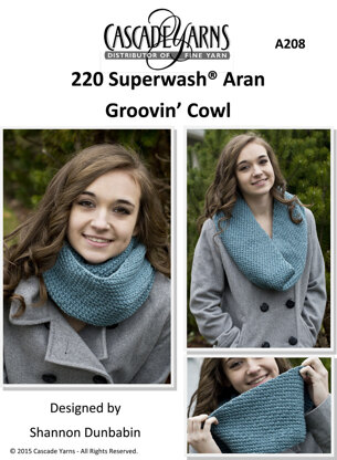 Groovin’ Cowl in Cascade 220 Superwash Aran - A208 - Downloadable PDF