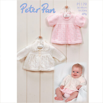 Matinee Coat and Dress in Peter Pan 4 Ply 50g - 1179