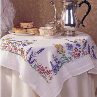 Anchor Freestyle - Spring Flower Tablecloth Embroidery Kit - 80cm x 80cm