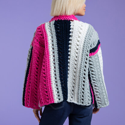 Jump for Joy Jacket - Free Crochet Pattern for Women in Paintbox Yarns Wool Blend Super Chunky