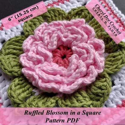 Artful Finesse I - Ruffled Blossom in a Square