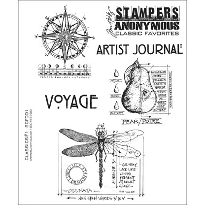 Stampers Anonymous Cling Stamps 7"X8.5" - Classics #1