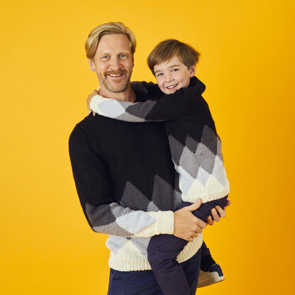 " Gray-dient Sweater " - Free Sweater Knitting Pattern For Boys and Men in Paintbox Yarns Wool Mix Aran by Paintbox Yarns