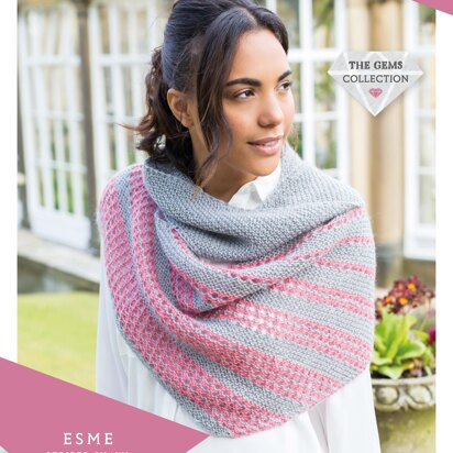 Esme Striped Shawl in West Yorkshire Spinners Wensleydale Gems Hanks - WYS90998 - Downloadable PDF