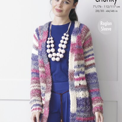 Ladys Raglan Jacket & Sweater in King Cole Gypsy - 4359 - Downloadable PDF