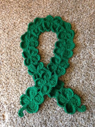 Lucky 4 Leaf Clover Shamrock Scarf