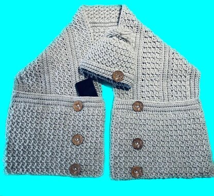 SNAZZY SNUGGLE SHAWL & HAT SET