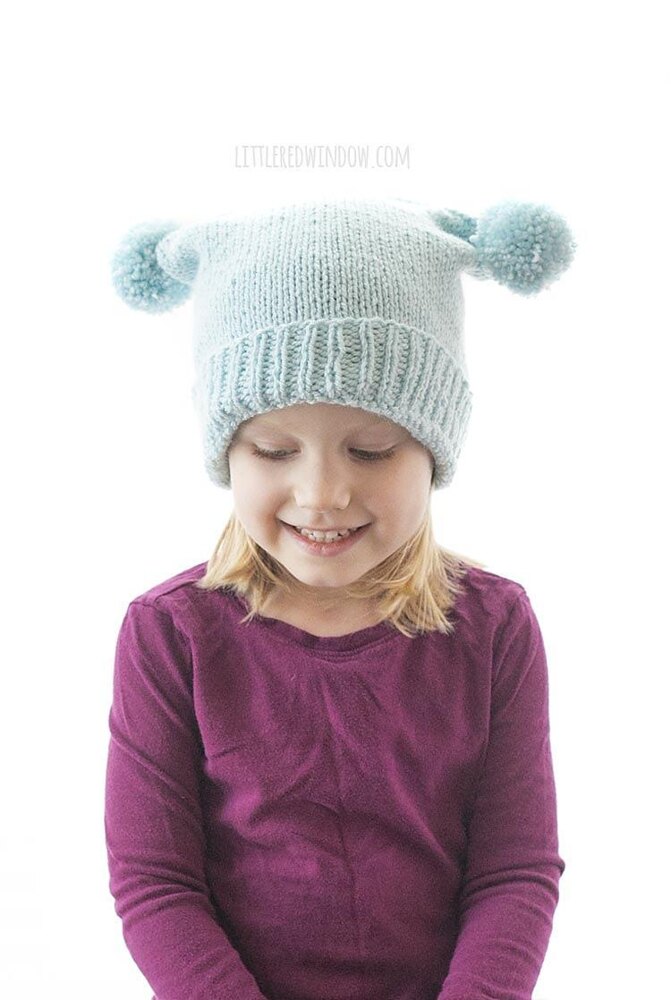 Double Pom Pom Hat Knitting pattern by Cassandra May LoveCrafts