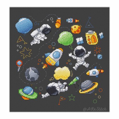 Space Adventures Cross Stitch PDF Pattern