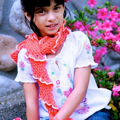 Coral Reef Scarf, Gloves and Pin 3pc Set Crochet