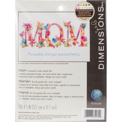 Dimensions  Mom Counted Cross Stitch Kit - 6in x 6in