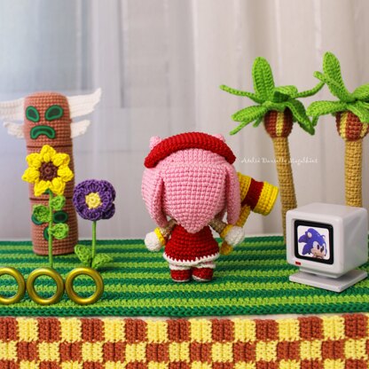 Amy Rose, the Hedgehog Amigurumi Crochet Pattern – PDF Digital Download (English)