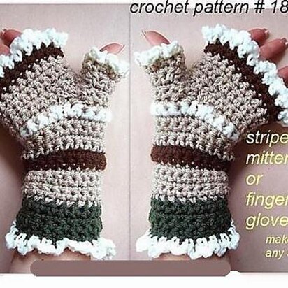 188 STRIPED MITTENS OR FINGERLESS GLOVES, L serieS