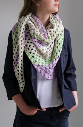 Lavender Garden C2C Scarf