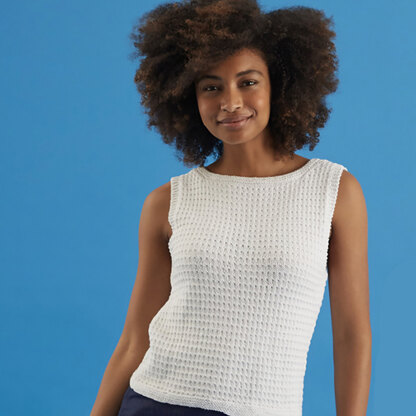 By The Dock Lace Back Top - Free Knitting Pattern for Women in Paintbox Yarns Cotton Mix DK by Paintbox Yarns