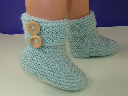 Easy Baby 2 Button Garter Stitch Booties