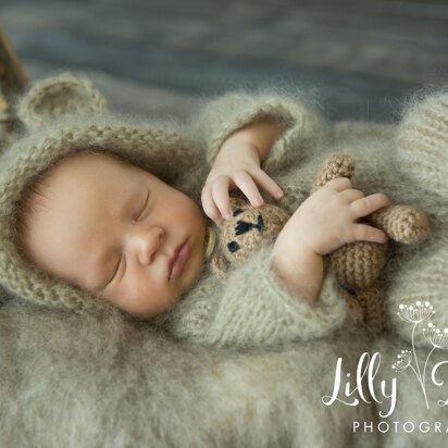 Newborn Bear Hooded Onesie