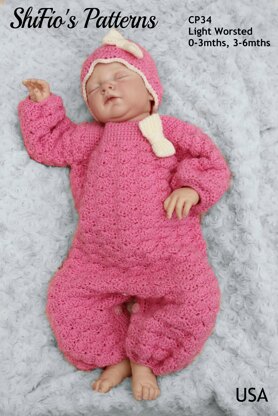 Crochet Pattern for Baby Pram Suit #34