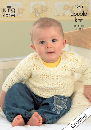 Crochet Cardigan, Bolero, Waistcoat & Sweater in King Cole Comfort DK - 3250