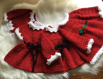 Santa Baby Dress & Cardigan Set N 338